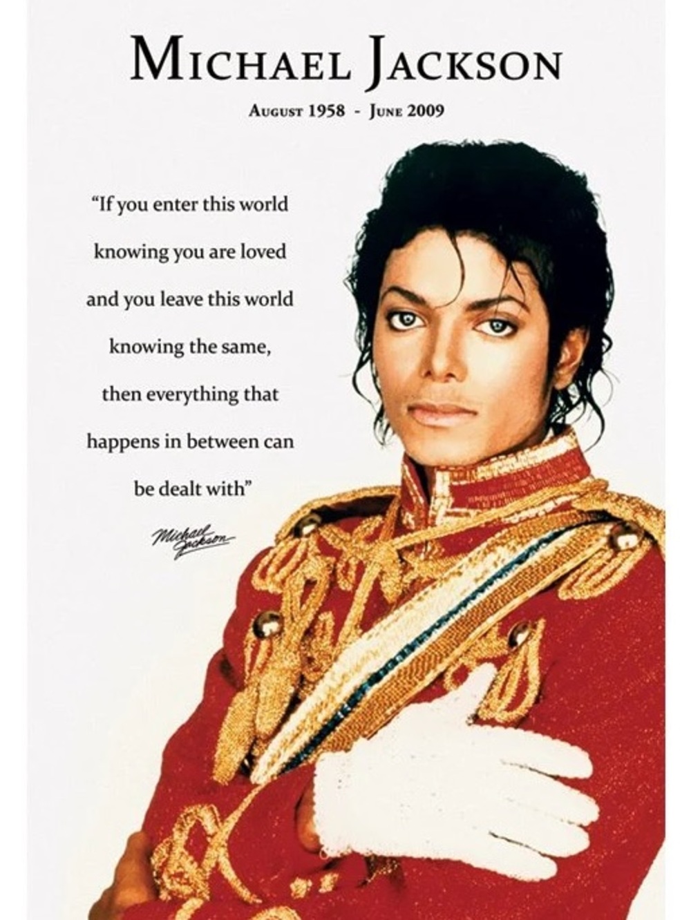 Michael Jackson Red Military-Style Jacket Poster, 2009, New
